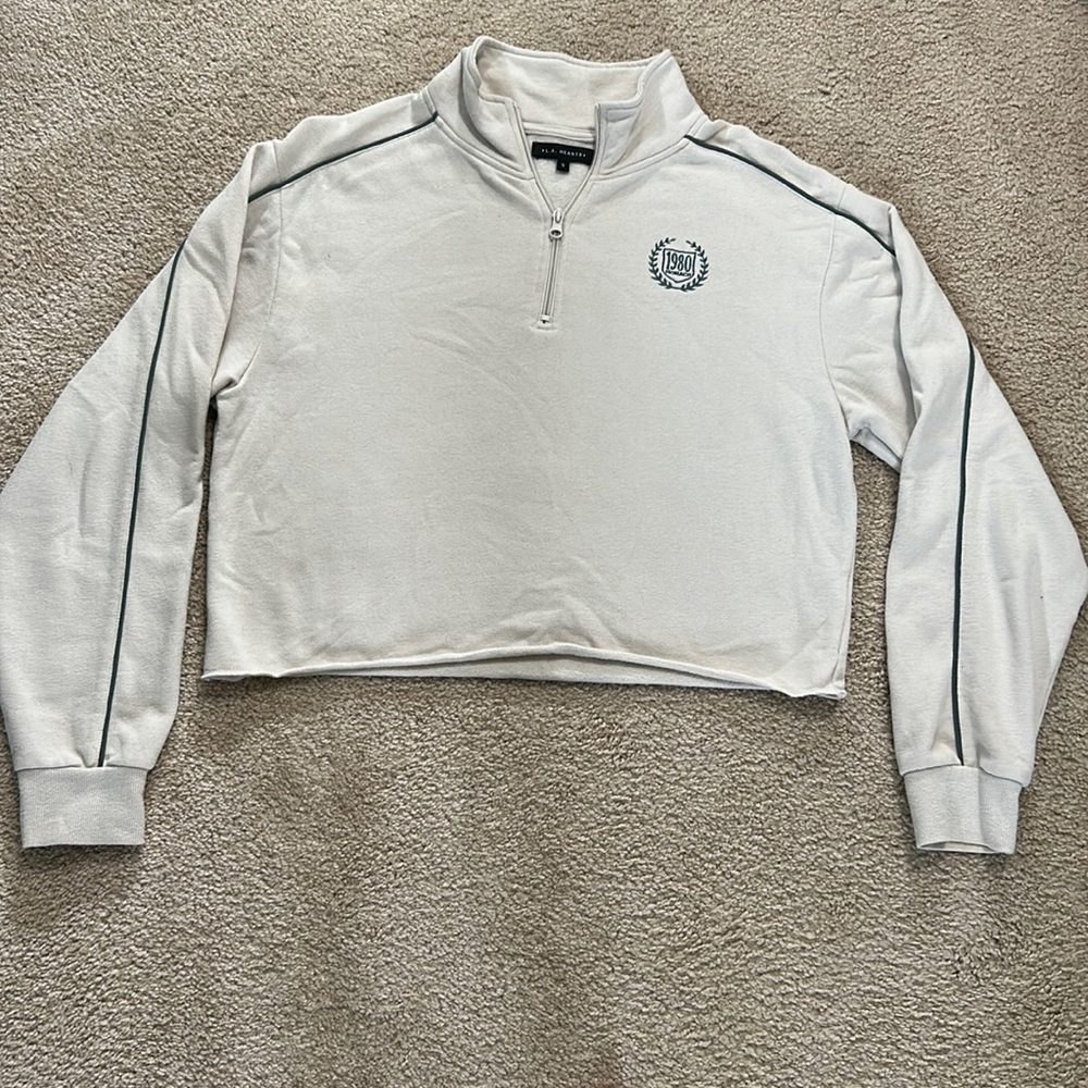 Pacsun crop sweatshirt. Size small. Tan with green accents.